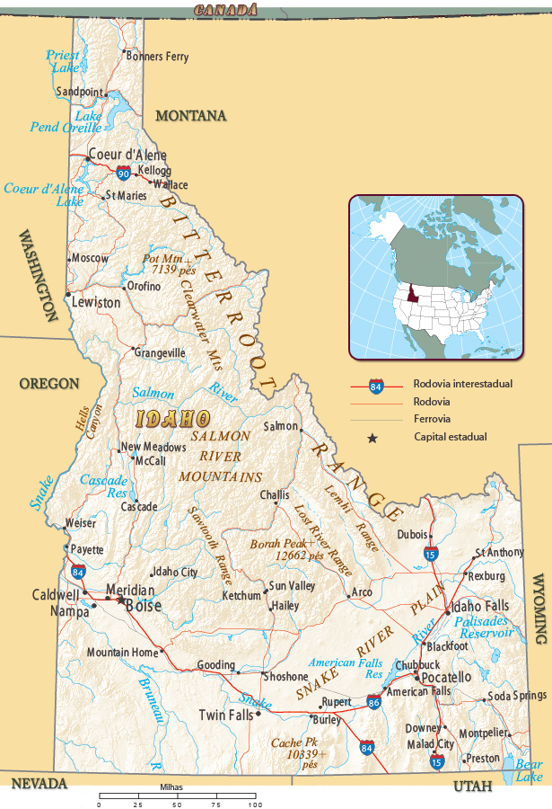 Idaho mapa