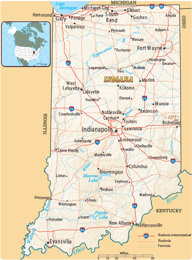 Indiana mapa