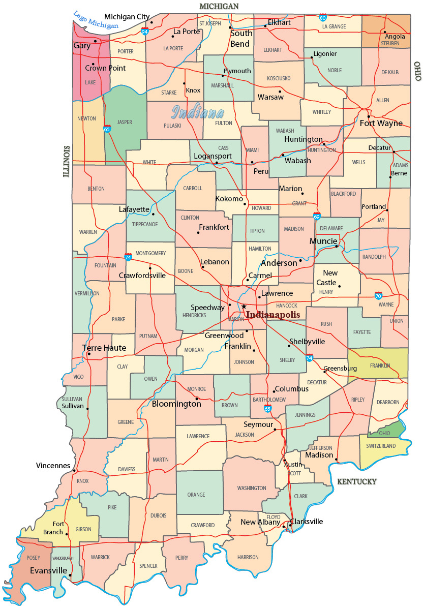 Mapa Indiana