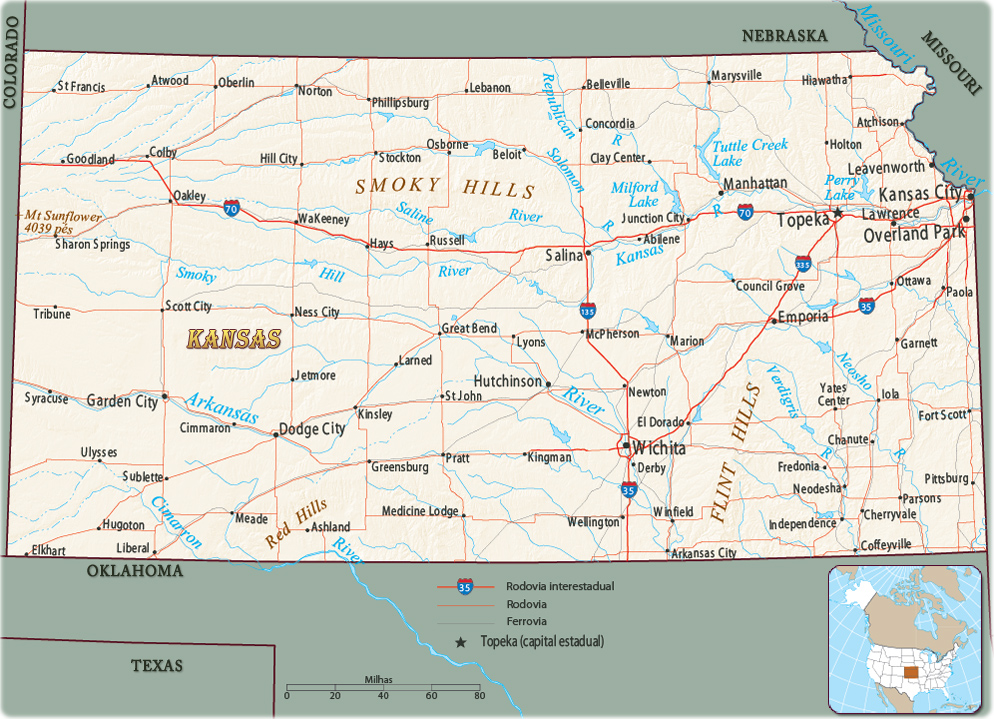 Mapa Kansas