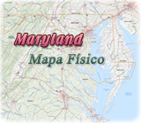 Mapa fisico Maryland
