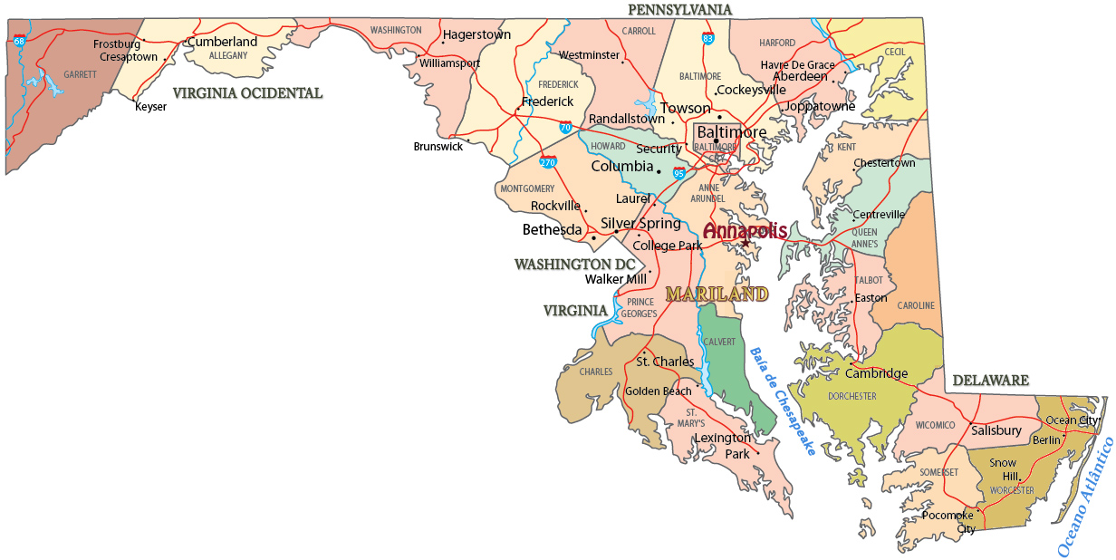 Mapa Maryland