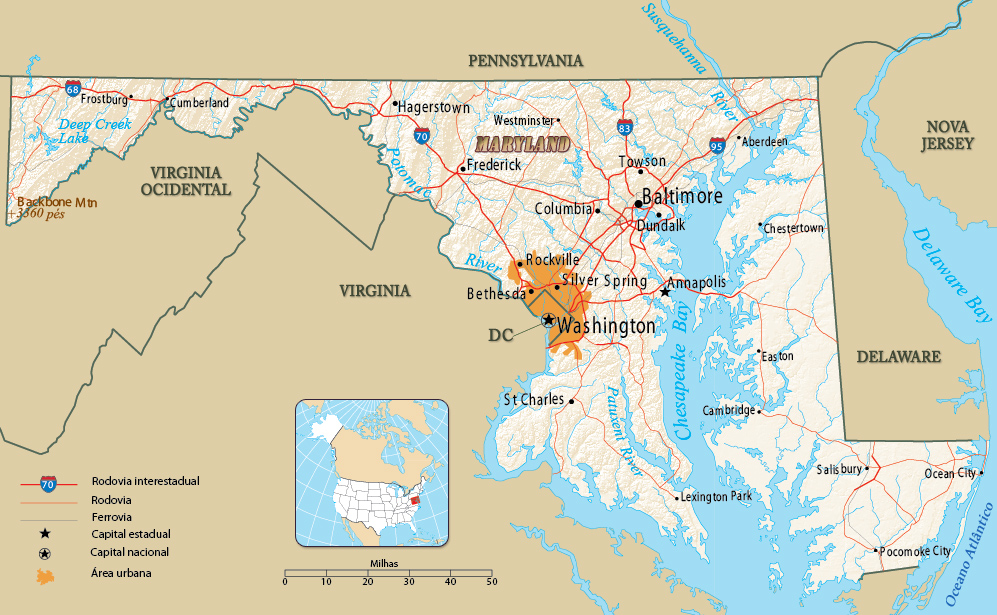 Maryland mapa