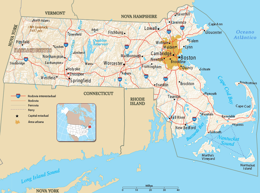 Massachusetts mapa