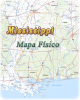 Mapa fisico Mississippi