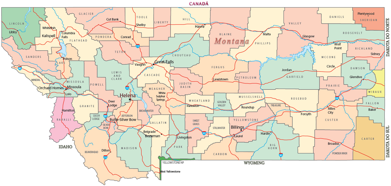Mapa Montana