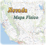 Mapa fisico Nevada