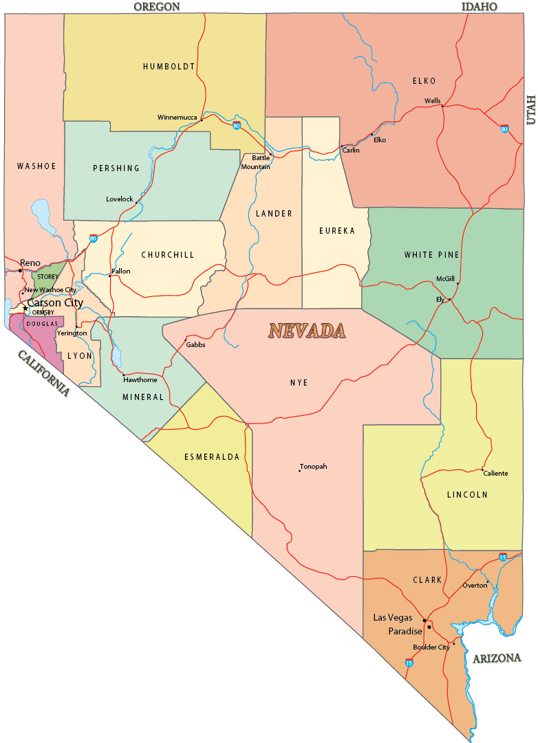 Mapa Nevada