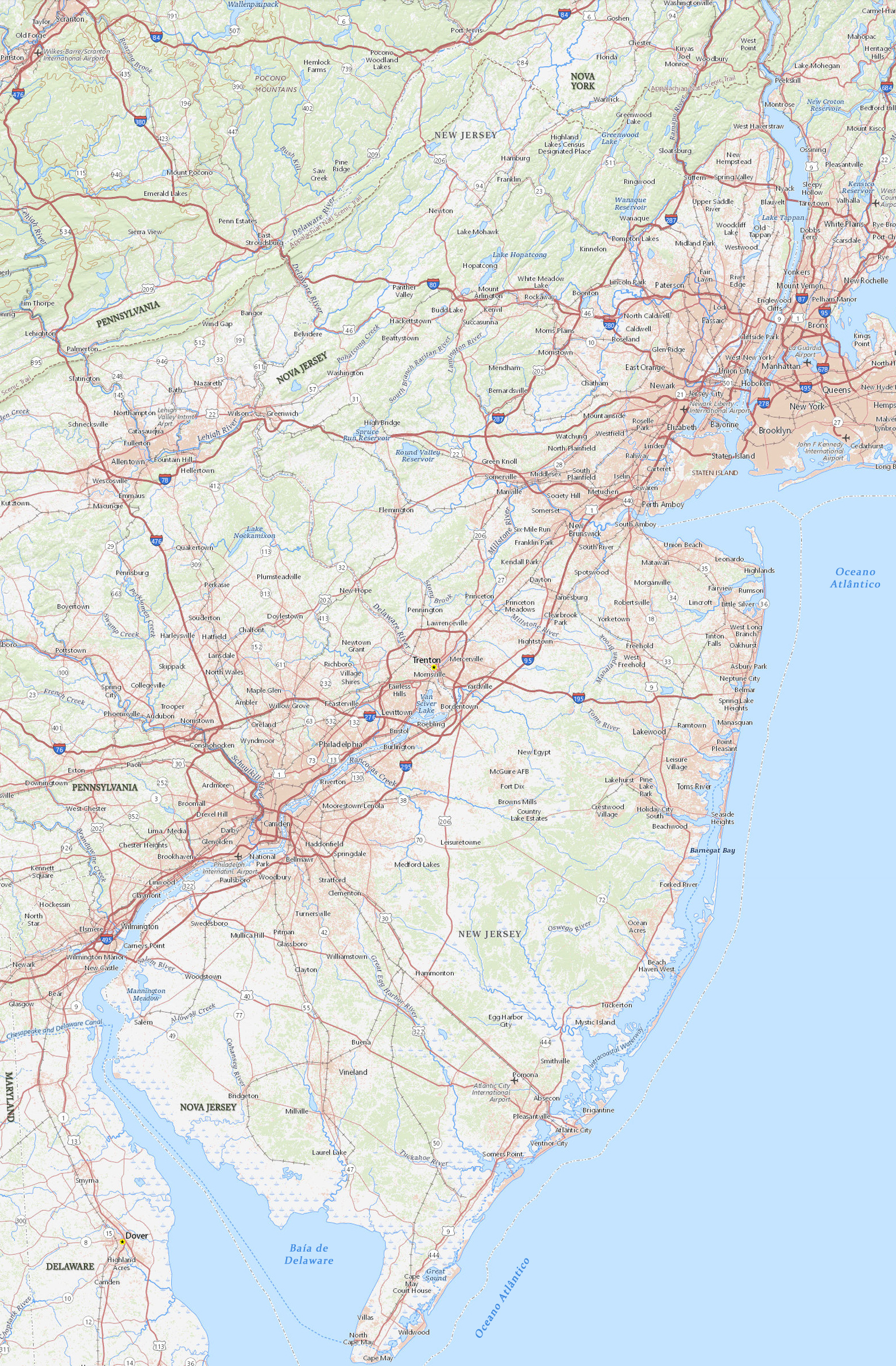 Mapa Estado Nova Jersey