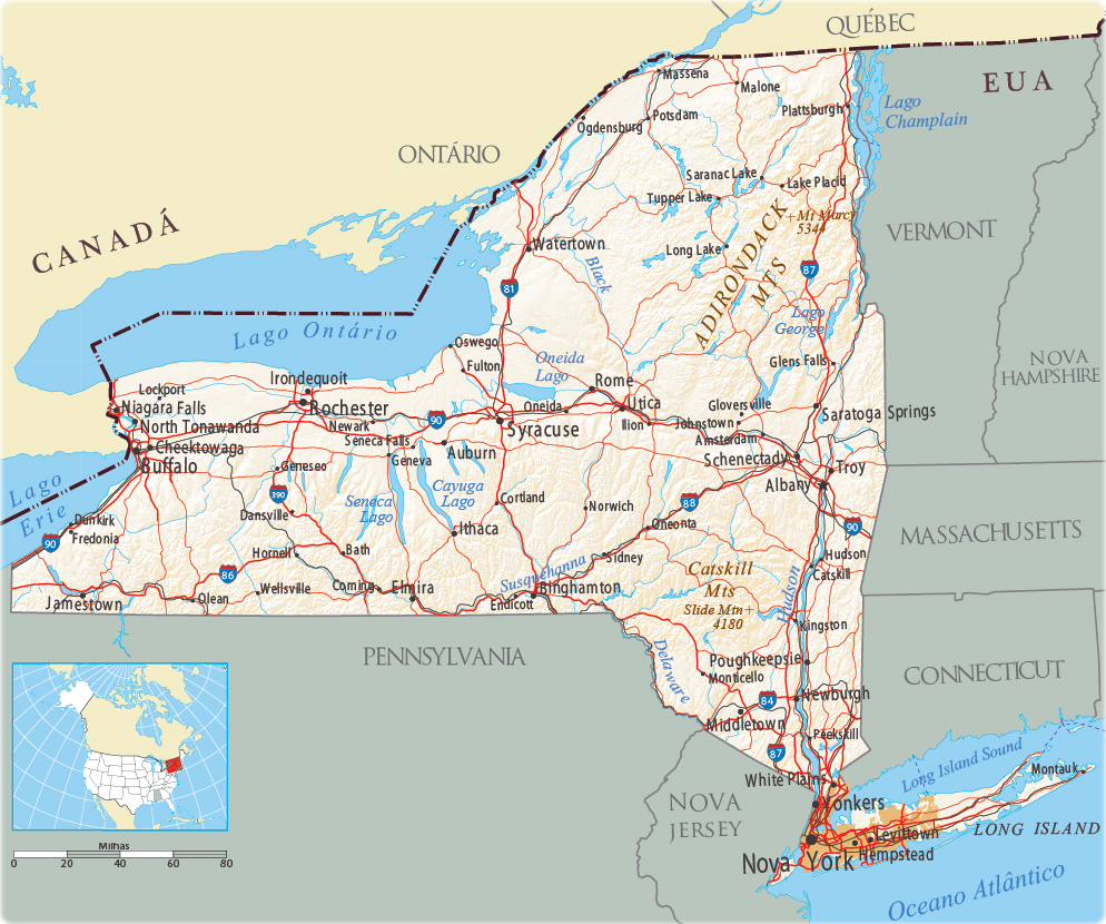 Mapa Estado Nova York
