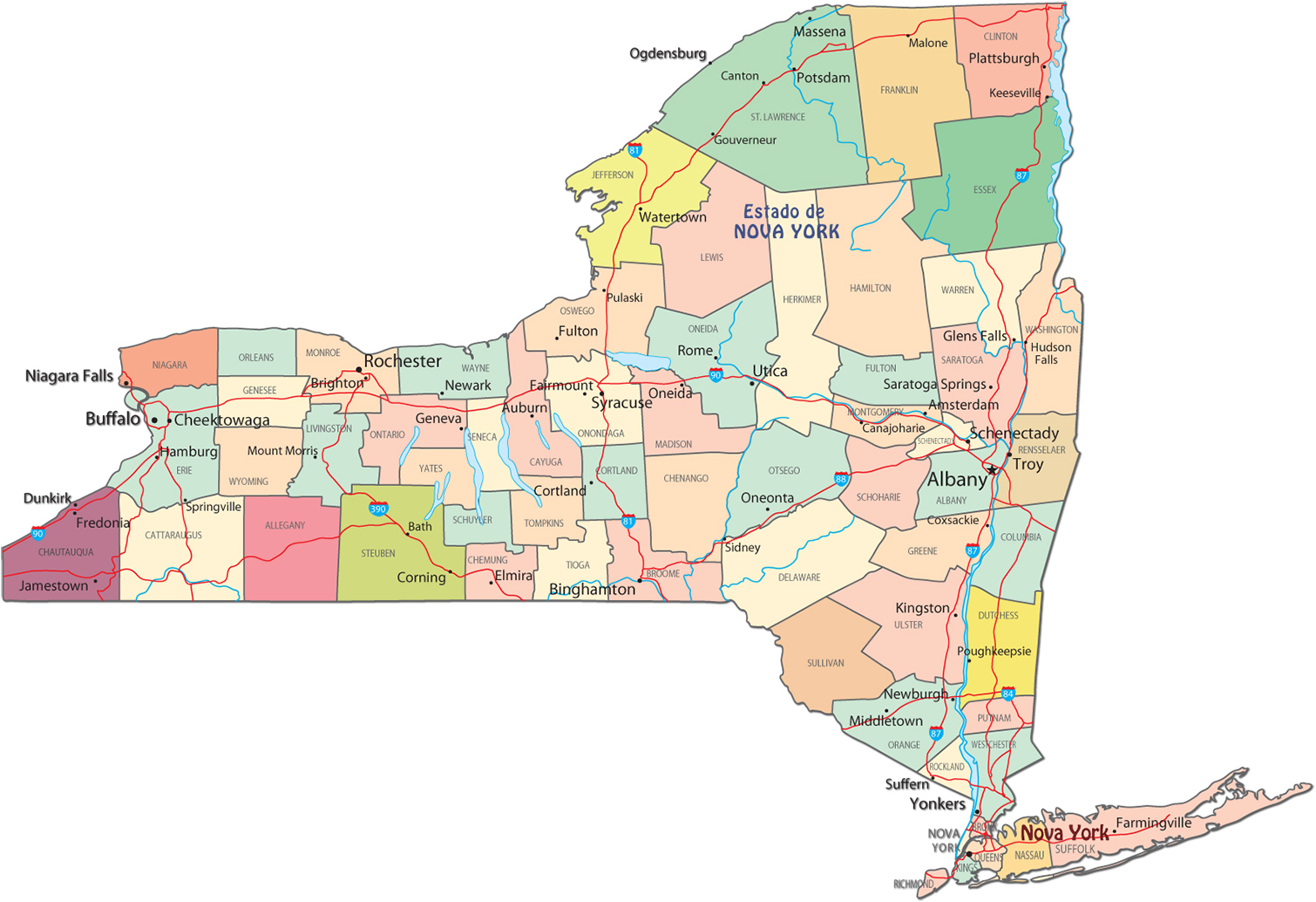 Mapa Nova York