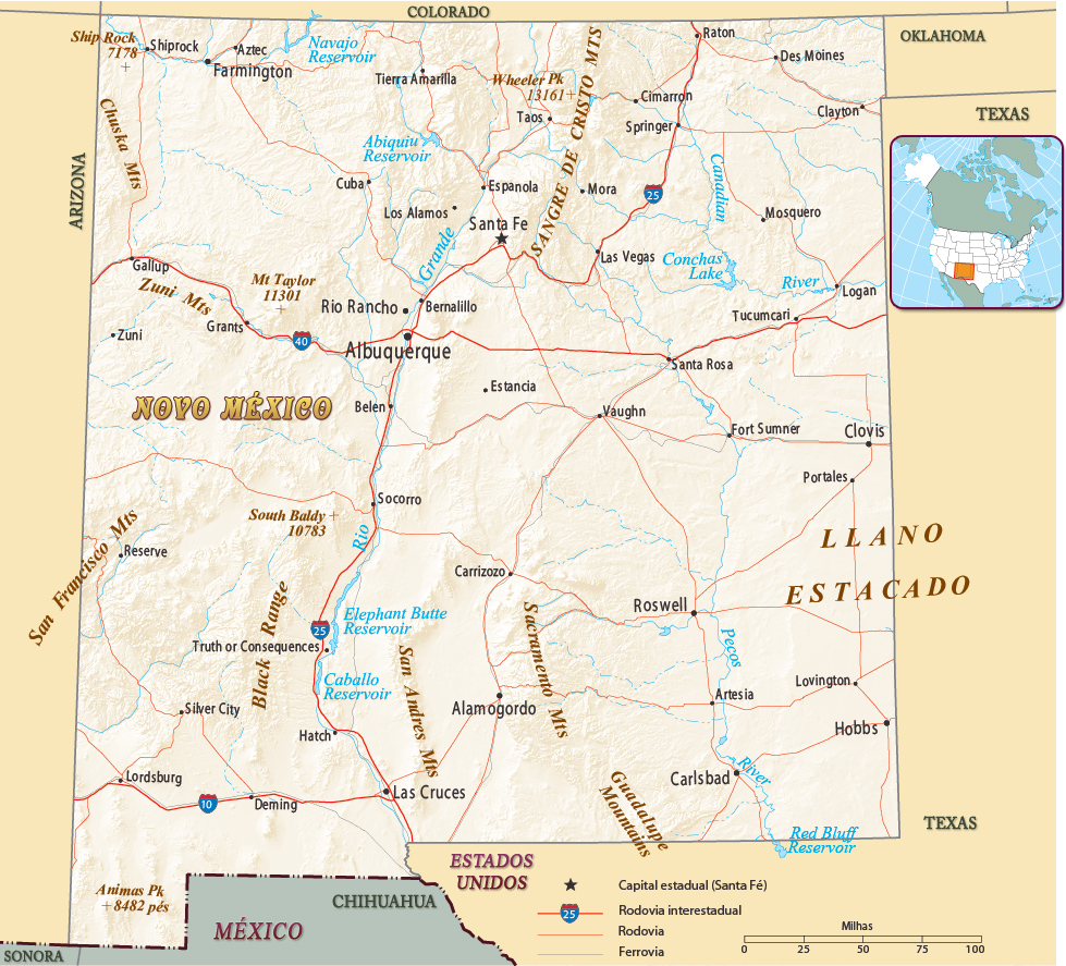 Novo Mexico mapa