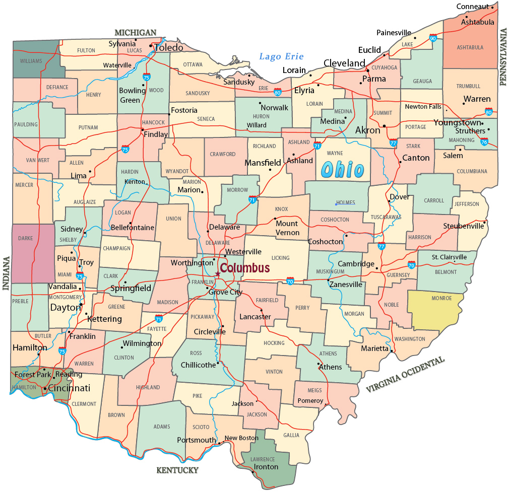Mapa Ohio