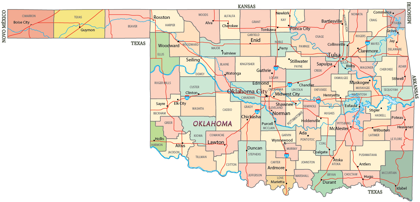 Mapa Oklahoma
