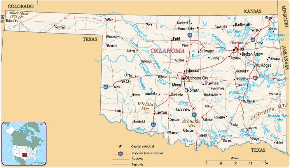 Oklahoma mapa