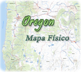 Mapa fisico Oregon