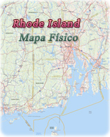Mapa fisico Rhode Island