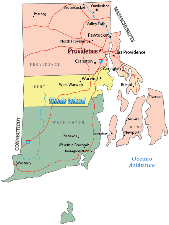 Mapa Rhode Island