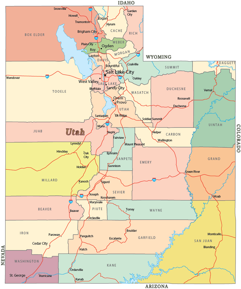 Mapa Utah