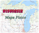 Mapa fisico Wisconsin